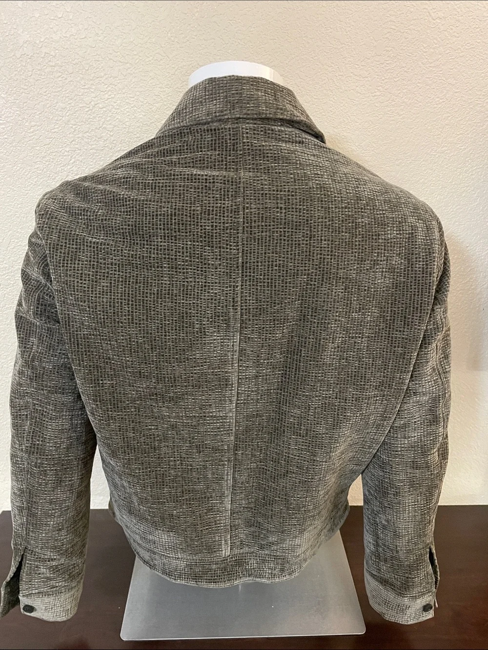 Zara Men's Olive Corduroy Zip Bomber Jacket
